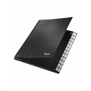 Pultordner, Hartpappe, A - Z, 27,2 x 35,5 cm, 24 Fächer, schwarz