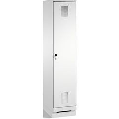 EVOLO Garderobenschrank, mit Sockel, 1 Abteil, Abteilbreite 400 mm, lichtgrau.