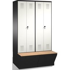 EVOLO Garderobenschrank, zueinander schlagende Türen, mit Aufbewahrungsbox, 4 Ab