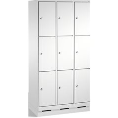 EVOLO Fächerschrank, mit Sockel, 3 Abteile, je 3 Fächer, Abteilbreite 300 mm, li