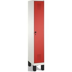 EVOLO Garderobenschrank, mit Füßen, 1 Abteil, Abteilbreite 300 mm, verkehrsweiß
