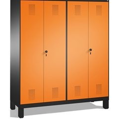EVOLO Garderobenschrank, zueinander schlagende Türen, 4 Abteile, Abteilbreite 40
