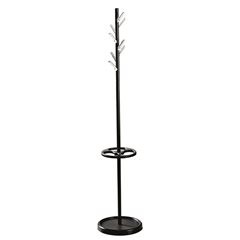 Garderobenständer, 8 Alu-Haken, schwarz.