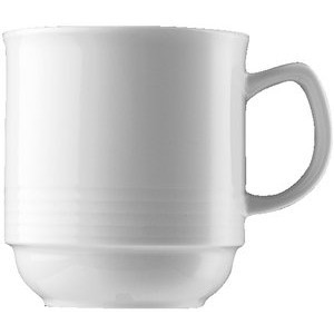 Kaffeebecher, DIALOG, Porz., stapelbar, rund, 260ml, 7,7x8,5cm, weiß