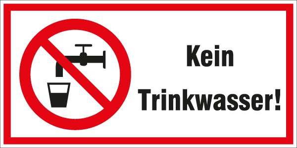 Hinweisschild Kein Trinkwasser 200x100/1.5mm
