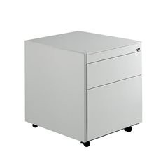 Schubladencontainer mit Rollen, HxT 570 x 600 mm, 1 Materialschub, 1 Hängeregistratur, lichtgrau / l
