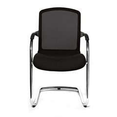 OPEN CHAIR - der Design-Besucherstuhl, Freischwinger mit Netzrücken, VE 2 Stk, schwarz.