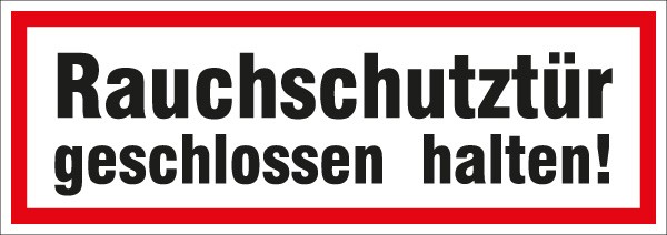 Hinweis-Aufkleber Rauchschutztür 297x105mm