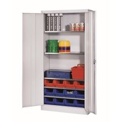 Magazinschrank, einfarbig, mit 12 Sichtlagerkästen, 5 Fachböden, grün, ab 3 Stk.