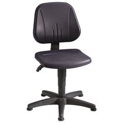 Arbeitsdrehstuhl, mit Gasfeder-Höhenverstellung, PU-Schaum, schwarz, mit Bodengleitern.