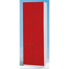 3er-Schließfachschrank Frankfurt, 2 Abteile, lichtgrau / zinkgelb.