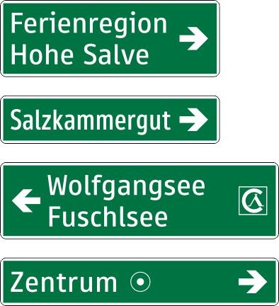 §53/13d Wegweiser| zweizeilig Alrond Ausführung