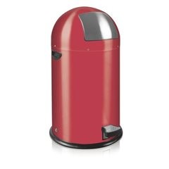 Push-Mülleimer mit Pedal, Volumen 33 l, HxØ 700 x 350 mm, rot.