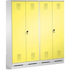 EVOLO Garderobenschrank, zueinander schlagende Türen, 4 Abteile, Abteilbreite 40