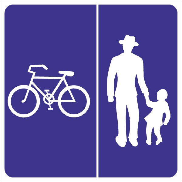 §53/28b Geh und Radweg ohne Benützungspflicht für Radfahrer Rad links