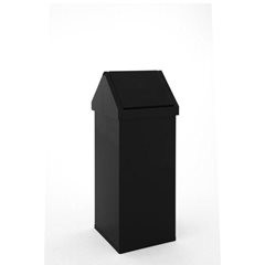 Abfallbehälter, Aluminium, mit Schwingdeckel, Volumen 110 l, BxHxT 360 x 1000 x 360 mm, schwarz.