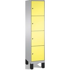 EVOLO Fächerschrank, mit Füßen, 1 Abteil, 4 Fächer, Abteilbreite 400 mm, weißalu