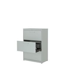 Hängeregistraturschrank, Kunststoffplatte, 3 Auszüge, 2-bahnig, mit Dämpfung, li