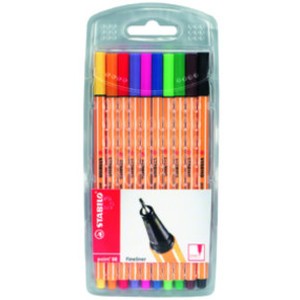 Fineliner point 88®, mit Kappe, 0,4 mm, Schreibf.: 10er sortiert