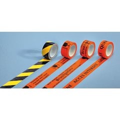 PVC-Warnband, schwarz / gelb, VE 108 Rollen, Bandbreite 50 mm.