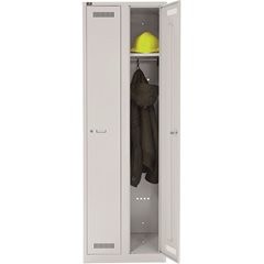 LIGHT Garderobenschrank, Abteilbreite 300 mm, 2 Abteile.