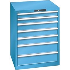 Schubladenschrank, 7 Schubladen, BxTxH 717 x 725 x 850 mm, Tragkraft 75 kg, lichtgrau.