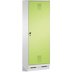 EVOLO Garderobenschrank, Tür über 2 Abteile, mit Sockel, 2 Abteile, 1 Tür, Abtei