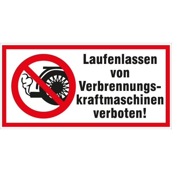 Hinweisschild Verbrennungskraftm. 200x100/1.5mm