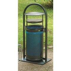 Kombiascher mit Rohrbogen und Dach, Volumen 65 l, BxHxT 580 x 1160 x 380 mm, antiksilber.