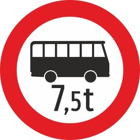 §52/7f Fahrverbot für Omnibusse mit Gewichtsangabe | Alrond Verkehrszeichen