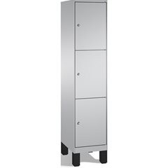 EVOLO Fächerschrank, mit Füßen, 1 Abteil, 3 Fächer, Abteilbreite 400 mm, weißalu