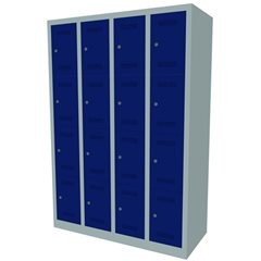 MonoBloc™ Schließfachschrank, 4 Fächer je Abteil, Breite 1183 mm, 4 Abteile, 16
