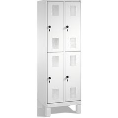 EVOLO Garderobenschrank, doppelstöckig, mit Füßen, 2 Abteile, je 2 Fächer, Abtei