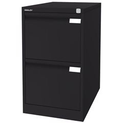 Hängeregistraturschrank, 1-bahnig, 2 Schübe, DIN A4, anthrazitgrau.