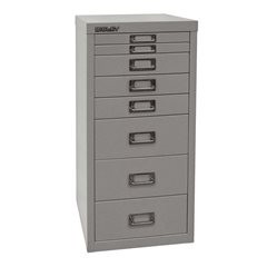 MultiDrawer™ 29er Serie, DIN A4, 8 Schubladen, silber.