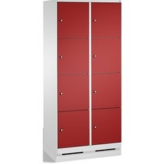 EVOLO Fächerschrank, mit Sockel, 2 Abteile, je 4 Fächer, Abteilbreite 400 mm, li