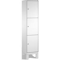 EVOLO Fächerschrank, mit Füßen, 1 Abteil, 3 Fächer, Abteilbreite 400 mm, lichtgr