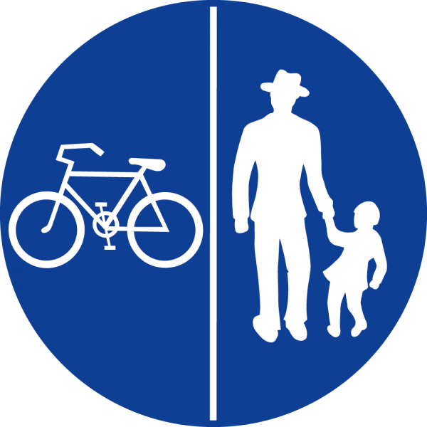 §52/17a lit. b Geh- u Radweg getrennt; Fußgänger rechts, Rad links URP I Scotchlite Typ1 | Umrandung