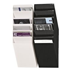 Wandprospektspender, Hochformat, 6 x DIN A4, VE 2 Stk, schwarz.