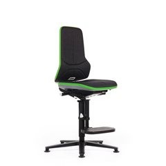 NEON Arbeitsdrehstuhl, Gleiter, Aufstiegshilfe, Permanentkontakt, Stoff, Flexband grün.