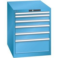 Schubladenschrank, 6 Schubladen, BxTxH 564 x 724 x 700 mm, lichtgrau.
