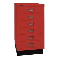 MultiDrawer™ 39er Serie, mit Sockel, DIN A3, 6 Schubladen, kardinalrot, schwarz.