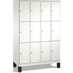 EVOLO Fächerschrank, mit Füßen, 4 Abteile, je 3 Fächer, Abteilbreite 300 mm, ver