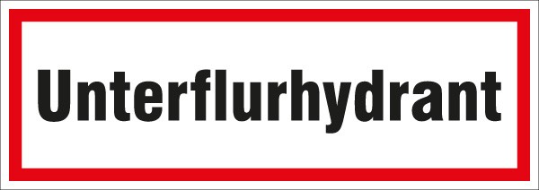 Hinweis-Aufkleber Unterflurhydrant 297x105mm