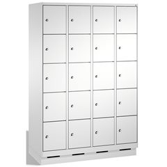 EVOLO Fächerschrank, mit Sockel, 4 Abteile, je 5 Fächer, Abteilbreite 300 mm, li