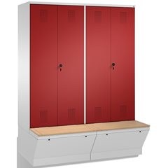 EVOLO Garderobenschrank, zueinander schlagende Türen, mit Aufbewahrungsbox, 4 Ab