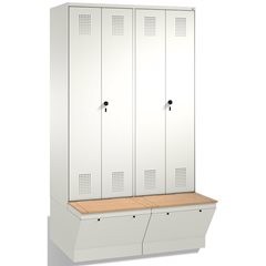 EVOLO Garderobenschrank, zueinander schlagende Türen, mit Aufbewahrungsbox, 4 Ab