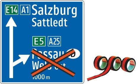 Abdeckband schwarz/orange Länge: 33 Laufmeter