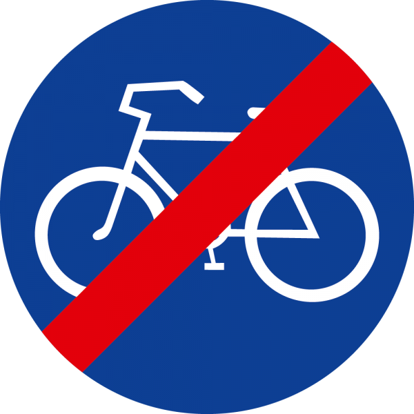 §52/16a Ende eines Radwegs flach Scotchlite Typ1 | Flach