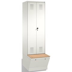 EVOLO Garderobenschrank, zueinander schlagende Türen, mit Aufbewahrungsbox, 2 Ab